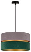 Duolla - Lampadario a sospensione con filo DUO 1xE27/15W/230V diametro 40 cm grigio/verde/oro