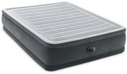 64414ND - Materasso Gonfiabile Dura-Beam Comfort Plush Elevated Matrimoniale, con Pompa Elettrica Incorporata, pvc, Grigio, 152x203x46 cm - Intex