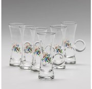 Set 6x Bicchiere da liquore con manico limpido con motivo a bouquet no 2