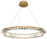 Lampadario A Sospensione Moderno Krone Metallo Oro 1 Luce Led 36W