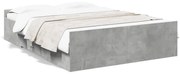 Giroletto Cassetti Grigio Cemento 135x190 Cm Legno Multistrato /