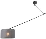 Lampada a sospensione nera con paralume 35 cm grigio scuro regolabile - Blitz