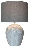 Lampada da tavolo DKD Home Decor Tela Ceramica Grigio Bianco (38 x 38 x 58 cm)