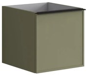 Struttura semi colonna da bagno Pixel 1 cassetto laccato opaco verde salvia L 40 x H 40 x P 45.5 cm