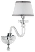 Lampada Applique da parete BACH con paralume in vetro trasparente 1 LUCE CROMO