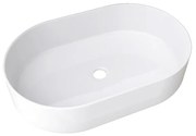 Lavabo da appoggio Trapani ovale in ceramica L 60 x H 13.5 x P 43 cm bianco lucido