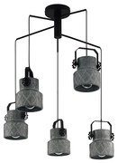 Lampadario Moderno Hilcott 5 Luci Pendenti Acciaio Nero