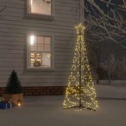 Albero di Natale a Cono con LED Bianco Caldo e Freddo, Albero di Natale a Cono Bianco Caldo 200 LED 70x180 cm