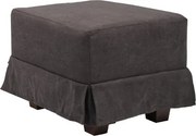 Pouf imbottito grigio in tessuto 57x41 h sfoderabile e piedini