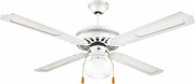 Ventilatore da Soffitto con 4 Pale e Lampada Ø130cm 3 Velocità Kooper Windy Bianco...