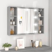 Mobile A Specchio Con Led Grigio Sonoma 76x15x55 Cm /
