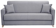 Divano letto 3 posti scandinavo grigio chiaro con materasso 18 cm SKANDY