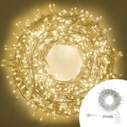 Catena di luci 14 metri da 200 Led Bianco Caldo con cavo trasparente Wisdom