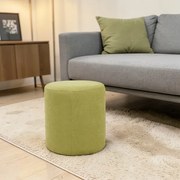 Pouf Tondo Dante D 40 cm in Tessuto Antimacchia Verde