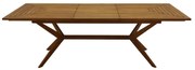 Tavolo da giardino allungabile allunghe integrate in legno massello L180-240 cm SANTO