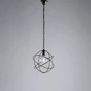 Lampadario in ferro laccato nero con decorazione oro 1 luce nero  o...