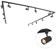 Sistema di illuminazione a binario monofase Smart con 14 Wifi GU10 nero - Iconic Jeana