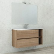 Mobile sottolavabo e lavabo Piana rovere bruge L 90 x H 55 x P 46 cm, 2 ante