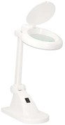 Nedis MAGLE1WT - Lampada da tavolo a LED con lente d'ingrandimento, 6W/230V, bianca