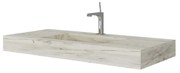 Lavabo a incasso rettangolare vasca centrale IDEEA L 100 x H 12 cm in legno bianco opaco