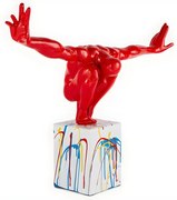 Grande statua SOLEDAD II in resina - L 75 x H 45 cm - Rosso