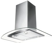 Cappa ad isola Glassy FABER argento L 90 cm