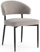 IRIS Beige Caffelatte (tessuto Monza 60) - MODERNA SEDIA IMBOTTITA BOUCLÉ PER SALONE/SALA DA PRANZO LOFT