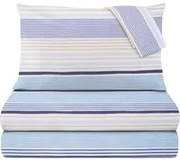 Completo letto matrimoniale righe blu azzurre