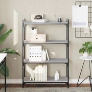 Libreria 4 ripiani grigio sonoma 80x30x120cm legno multistrato