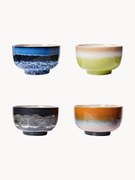 Set di 4 ciotole fatte a mano con smalto reattivo 70's