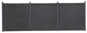 Set Pannello Di Recinzione Grigio 526x186 Cm İn Wpc /