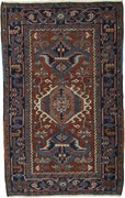 Heriz Tappeto 140 x 90 Rosso (Iran) Annodato A Mano