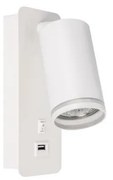 Faretto da parete con caricatore USB 1xGU10/35W/230V bianco
