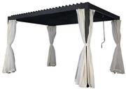 Pergola in alluminio 3x3 mt con tende zanzariere e lamelle orientabili antracite