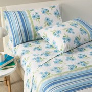 Completo Lenzuola in Cotone Fior di pesco Matrimoniale