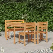 Set da pranzo per giardino 4 pz in legno massello di teak