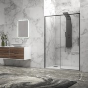 Porta doccia 100 cm colore nero vetro 6mm altezza 200h | KLA4000N - KAMALU