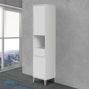 Colonna Portasciugamani "Mondo 2.0" Cassa Bianco opaco e Frontale Bianco Laccato da 40 cm