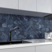 Mosaico in gres porcellanato Venus blu lucido L 7.5 x L 41.5 cm, 7 pezzi