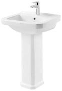 Lavabo colonna quadrato H 82.5 x P 48 cm in porcellana bianco