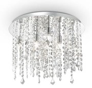 Plafoniera Classica Royal Metallo-Cristallo Cromo 8 Luci G9 3W 3000K Luce Calda