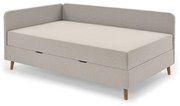 Letto singolo imbottito beige con contenitore 90x200 cm Cabana - Meise Möbel