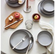 Set da tavola 12 pezzi grigio/porcellana