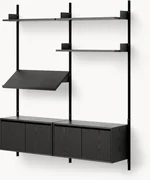 Ejoyous Mensola Angolare 4 Ripiani In Legno Composito WPC - 80x18x22 Cm, Impermeabile E Facile Da Montare, Per Bagno, Soggiorno, Camera Da Letto, Ufficio, Grigio - 4