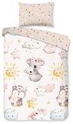 Set copripiumino e federa da bambini marrone/beige in cotone per culla 100x135 cm Hugs – Good Morning