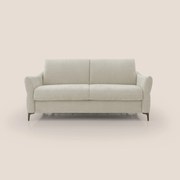 Dalia divano letto con materasso H18 cm e piedi alti in raffinato tessuto smacchiabile T17 panna