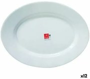 Teglia da Cucina Bormioli Toledo Bianco Vetro Ovale 34 x 26,5 x 1,8 cm (12 Unità)