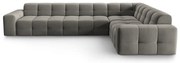 Divano angolare in velluto grigio (angolo destro) Kendal - Micadoni Home