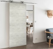 Porta scorrevole Beton in mdf grigio, L 93 x H 212 cm, con binario Loft Alluminio Reversibile