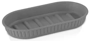 Portasaponetta in plastica Soft touch Grigio antracite serie Jinko
